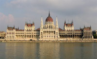 The Hungarian Parliament in Budapest.