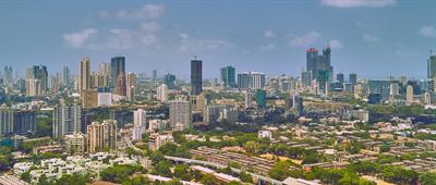 The Mumbai skyline. Mumbai accounts for a large share of national output.