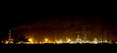 The Essar Oil Refinery at Vadinar, Gujarat.
