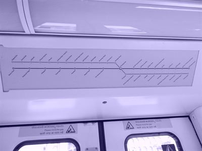 A route map of the Namma Metro in Bengaluru.