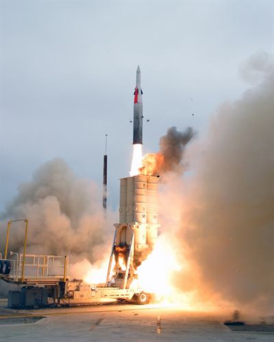 An interceptor launch. The UAE said it intercepted two ballistic missiles.