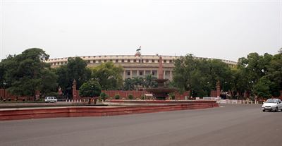 The Parliament House building in New Delhi, where the Union Budget is presented each February.